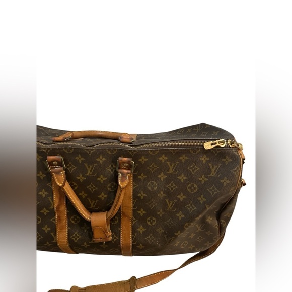Louis Vuitton Monogram Canvas Keepall Boston Bandouliere 55 Travel Tote Bag - Picture 14 of 14